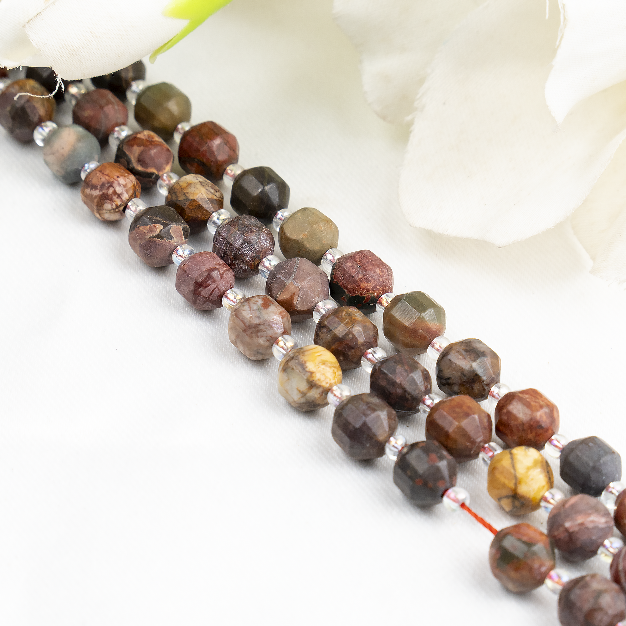 Multi Picasso Jasper Faceted Prism Cut Beads For Jewelry Making  DestGlow