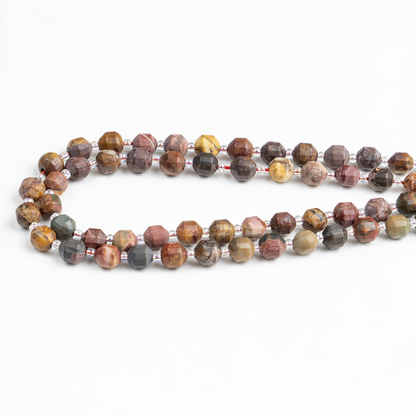 Multi Picasso Jasper Faceted Prism Cut Beads For Jewelry Making  DestGlow