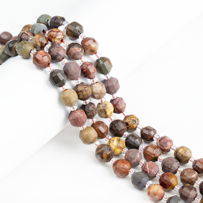 Multi Picasso Jasper Faceted Prism Cut Beads For Jewelry Making  DestGlow