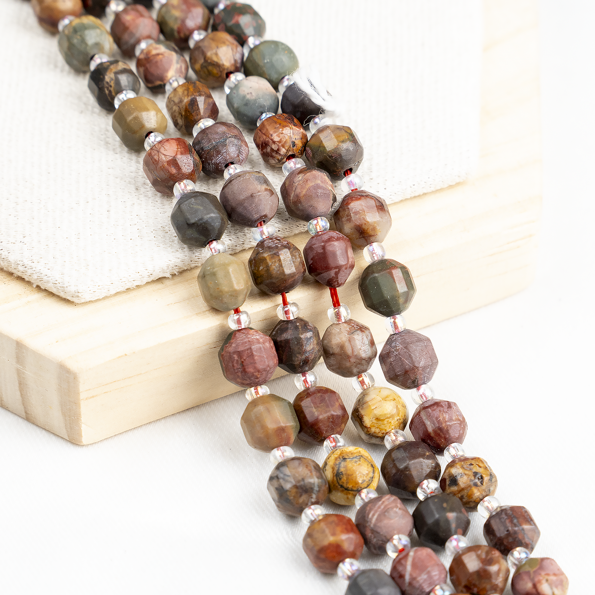 Multi Picasso Jasper Faceted Prism Cut Beads For Jewelry Making  DestGlow