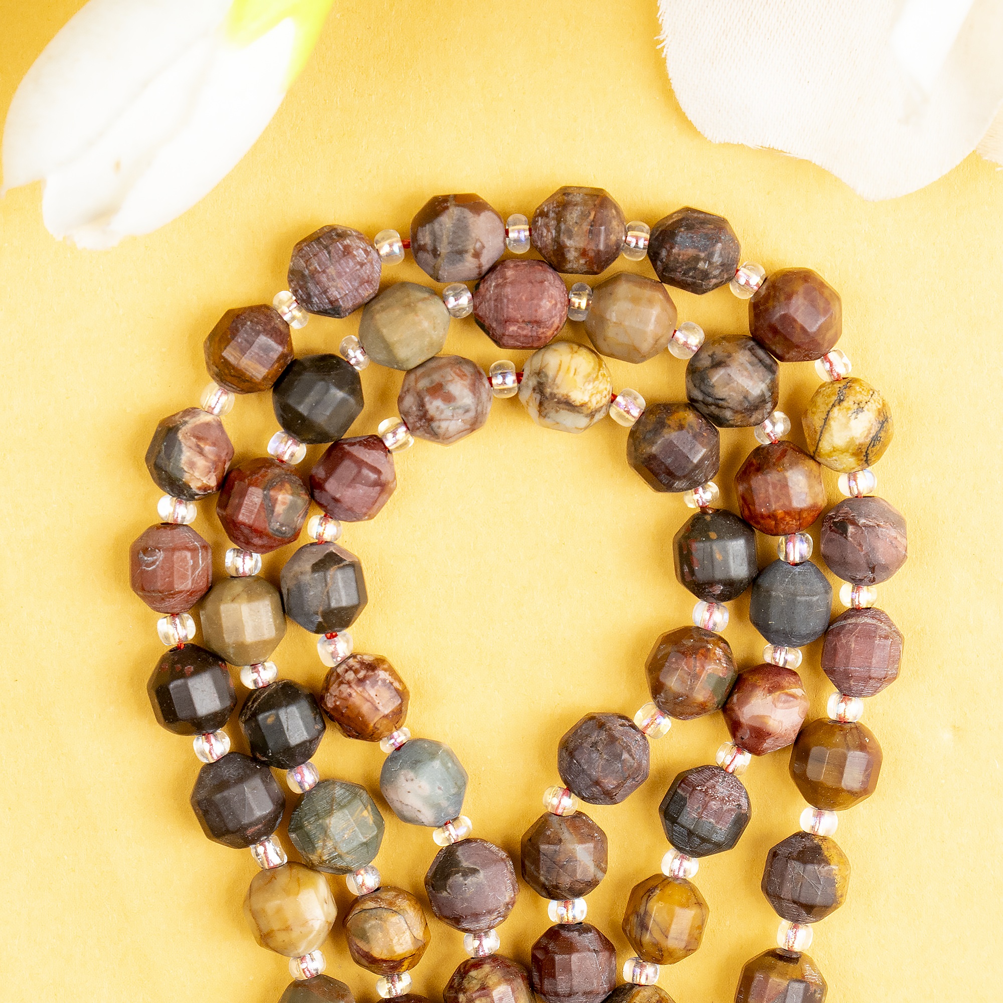 Multi Picasso Jasper Faceted Prism Cut Beads For Jewelry Making  DestGlow