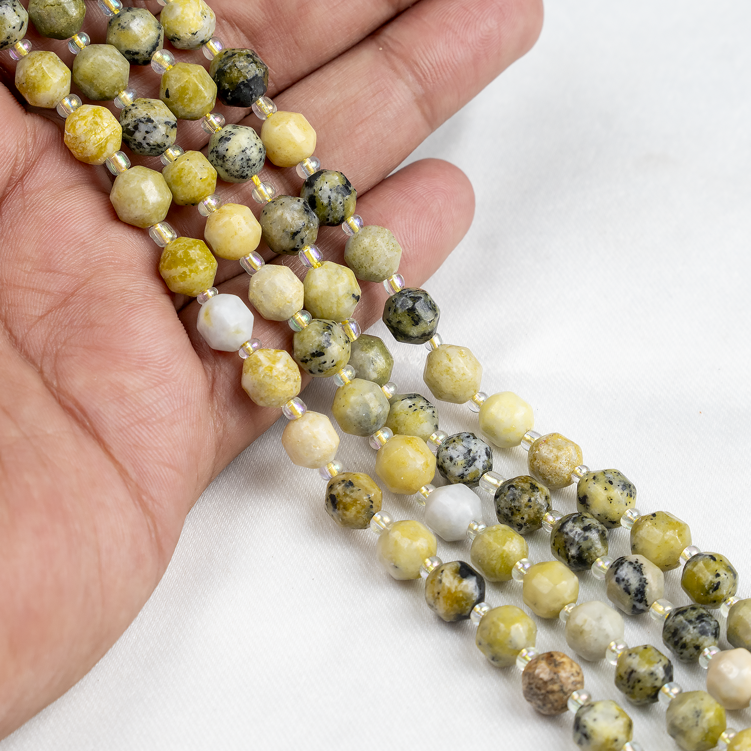 Serpentine Faceted Prism Cut Beads For Jewelry Making
