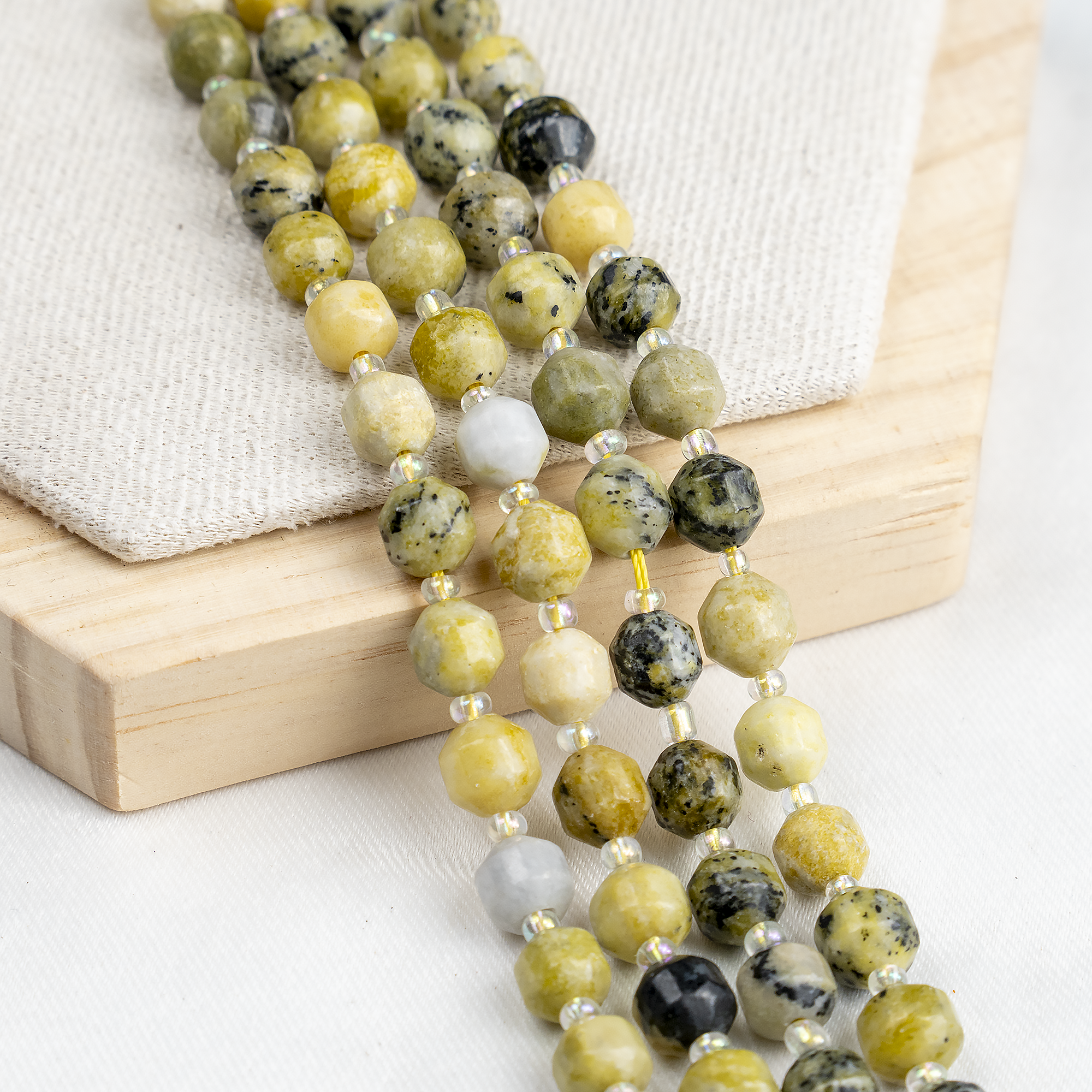 Serpentine Faceted Prism Cut Beads For Jewelry Making