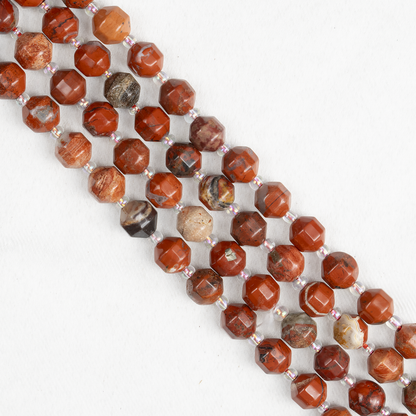 Red Jasper Faceted Prism Cut Beads For Jewelry Making