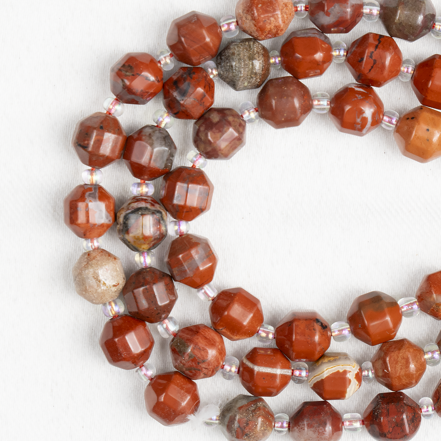 Red Jasper Faceted Prism Cut Beads For Jewelry Making