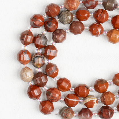Red Jasper Faceted Prism Cut Beads For Jewelry Making