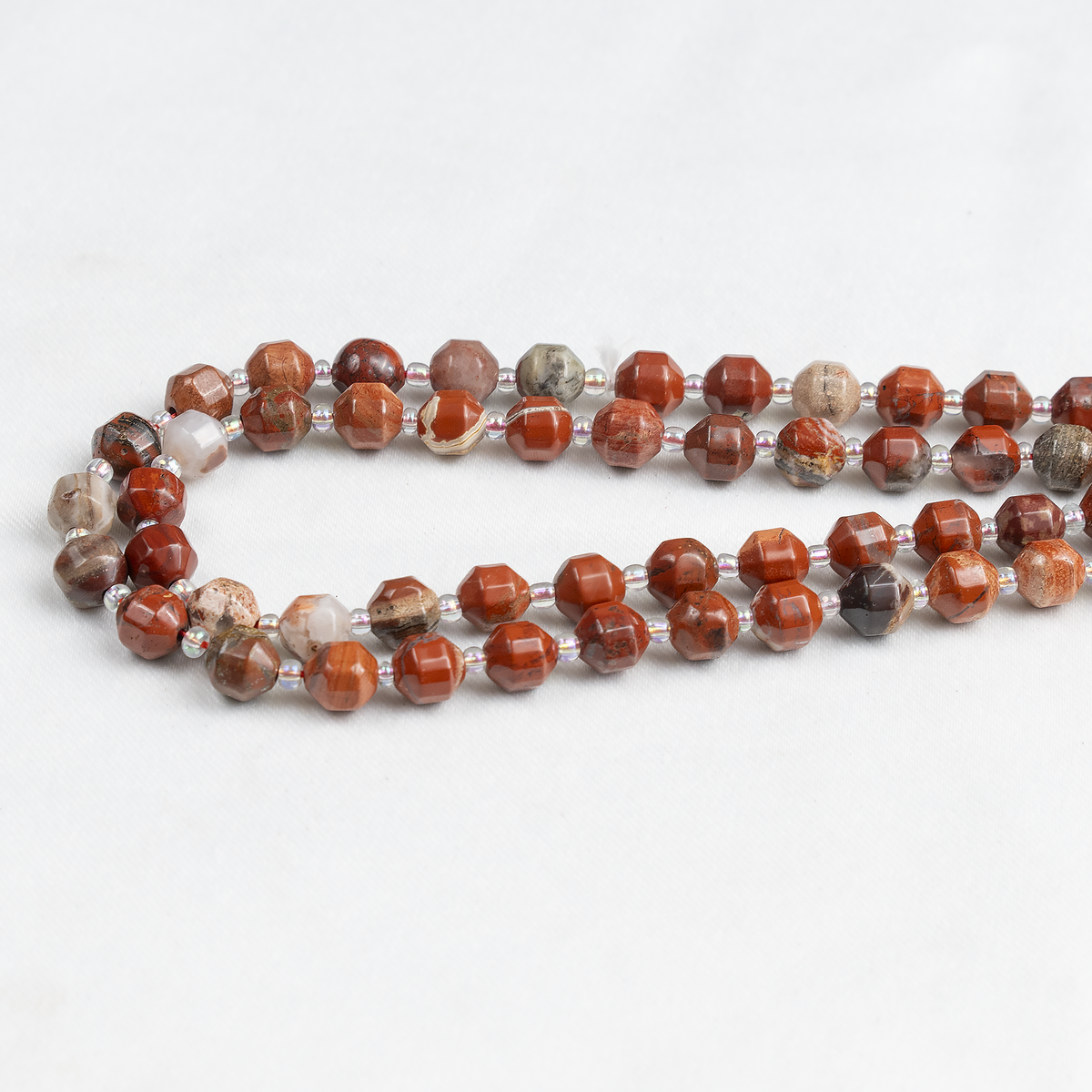 Red Jasper Faceted Prism Cut Beads For Jewelry Making
