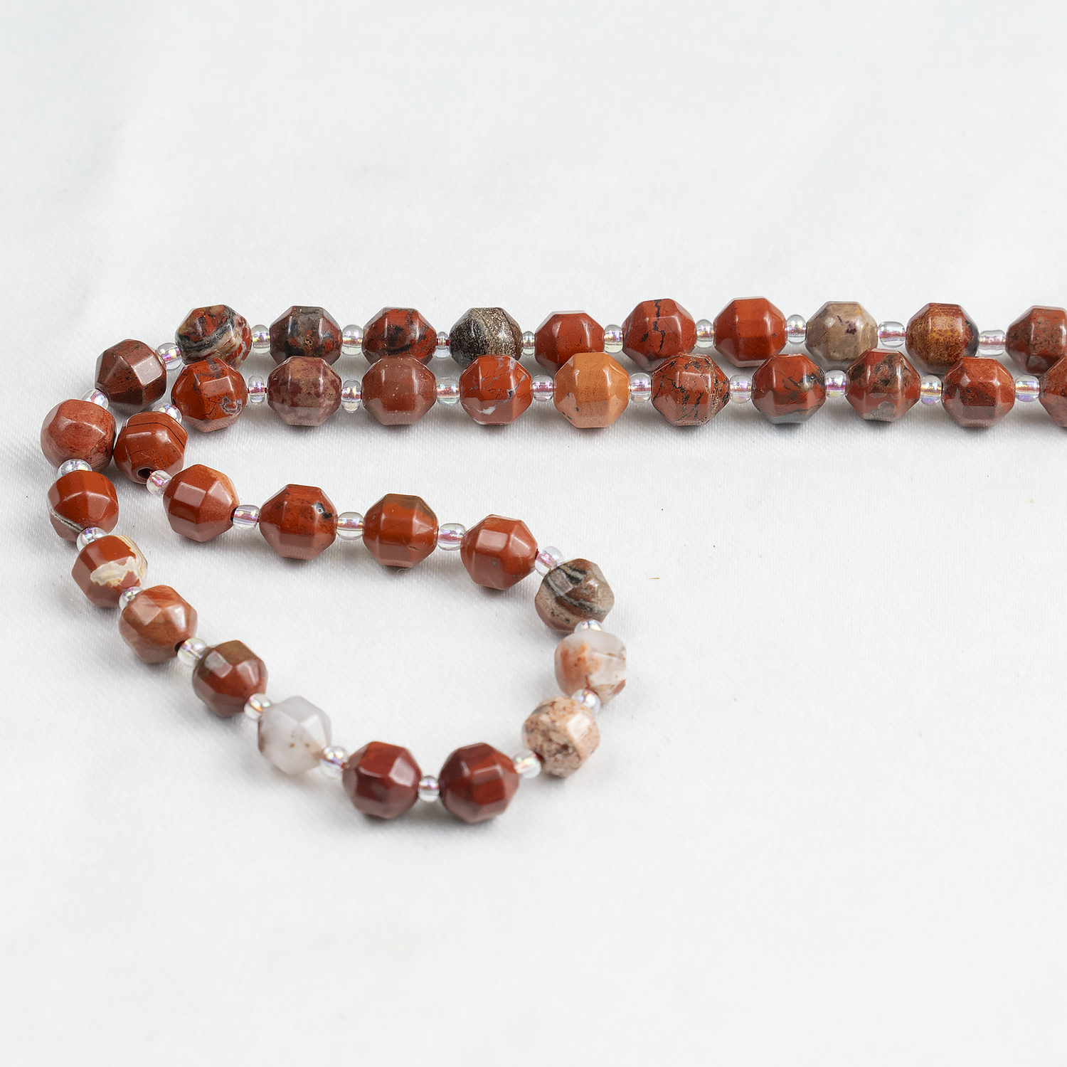 Red Jasper Faceted Prism Cut Beads For Jewelry Making