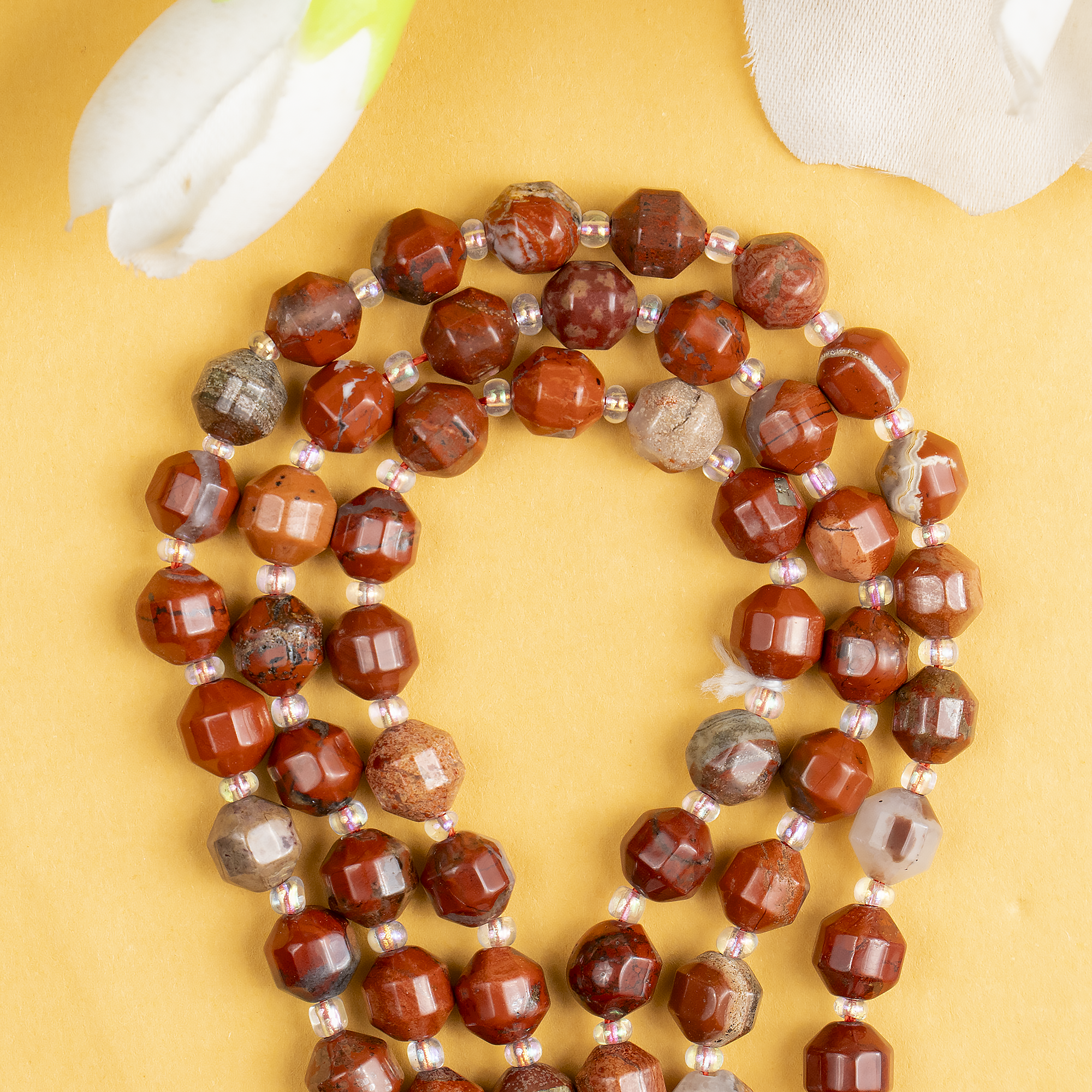 Red Jasper Faceted Prism Cut Beads For Jewelry Making