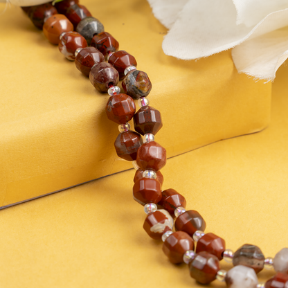 Red Jasper Faceted Prism Cut Beads For Jewelry Making