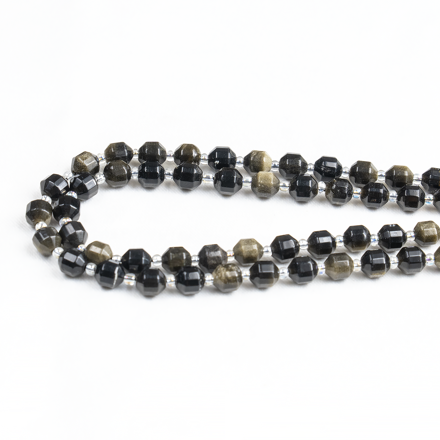 Golden Obsidian Faceted Prism Cut Beads For Jewelry Making