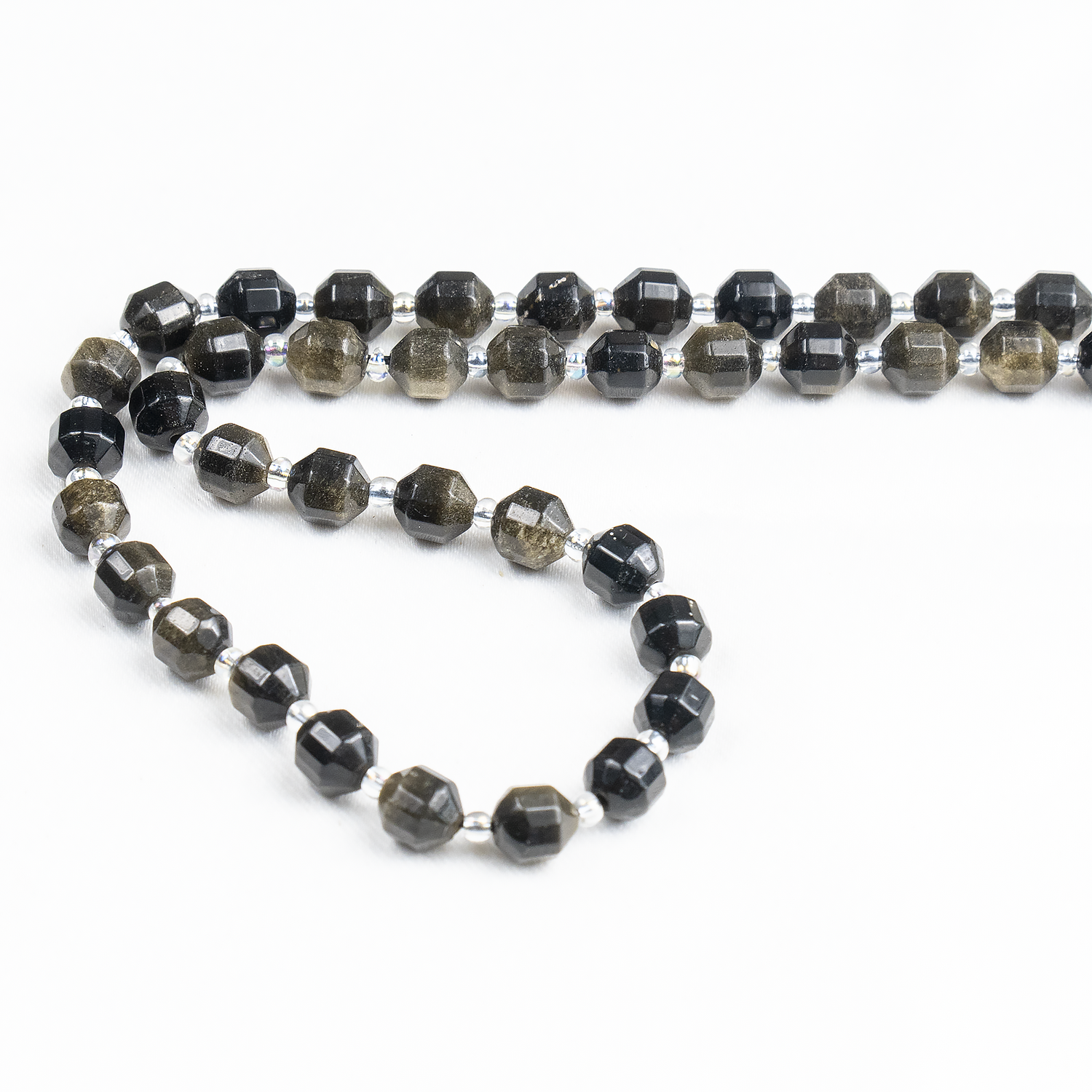 Golden Obsidian Faceted Prism Cut Beads For Jewelry Making