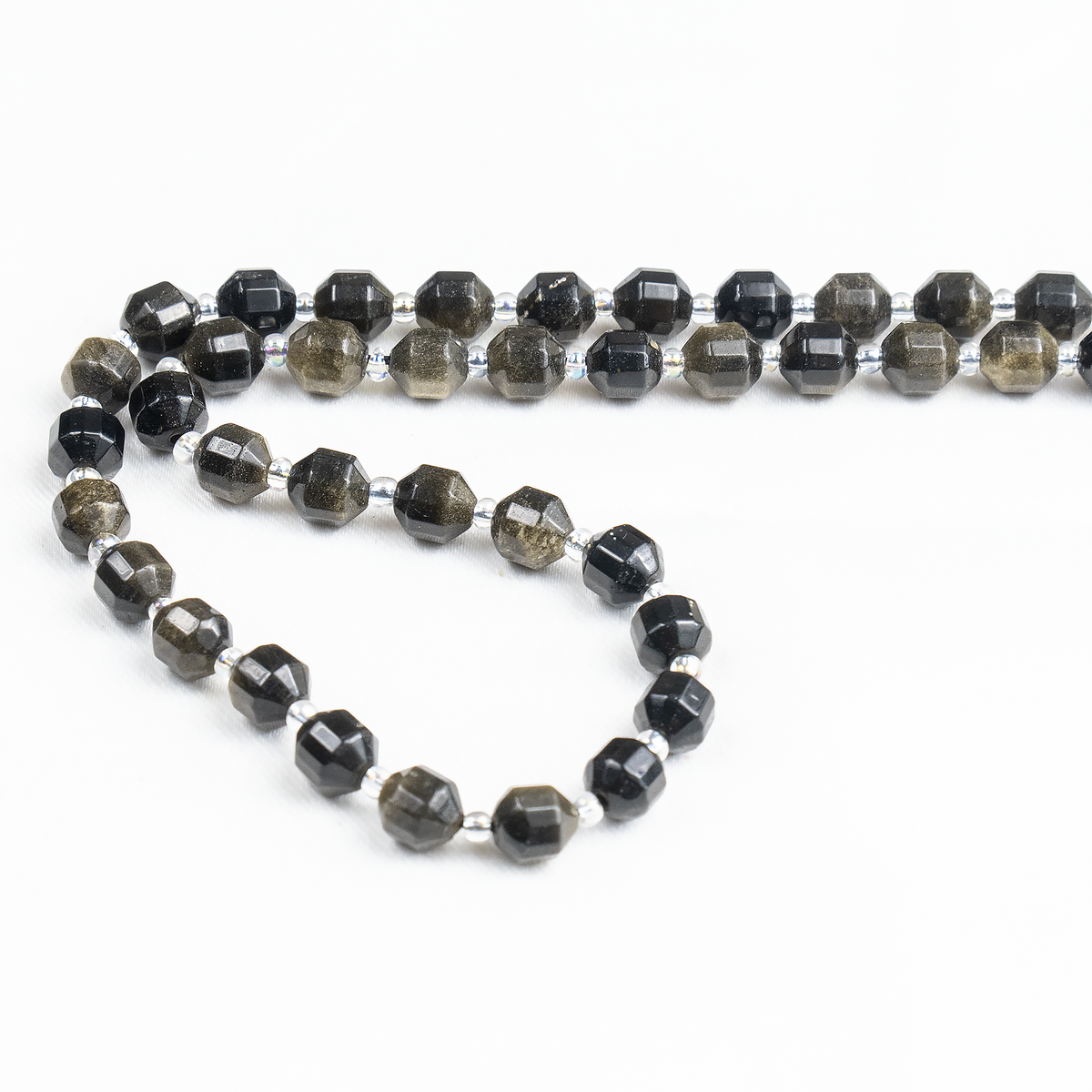 Golden Obsidian Faceted Prism Cut Beads For Jewelry Making