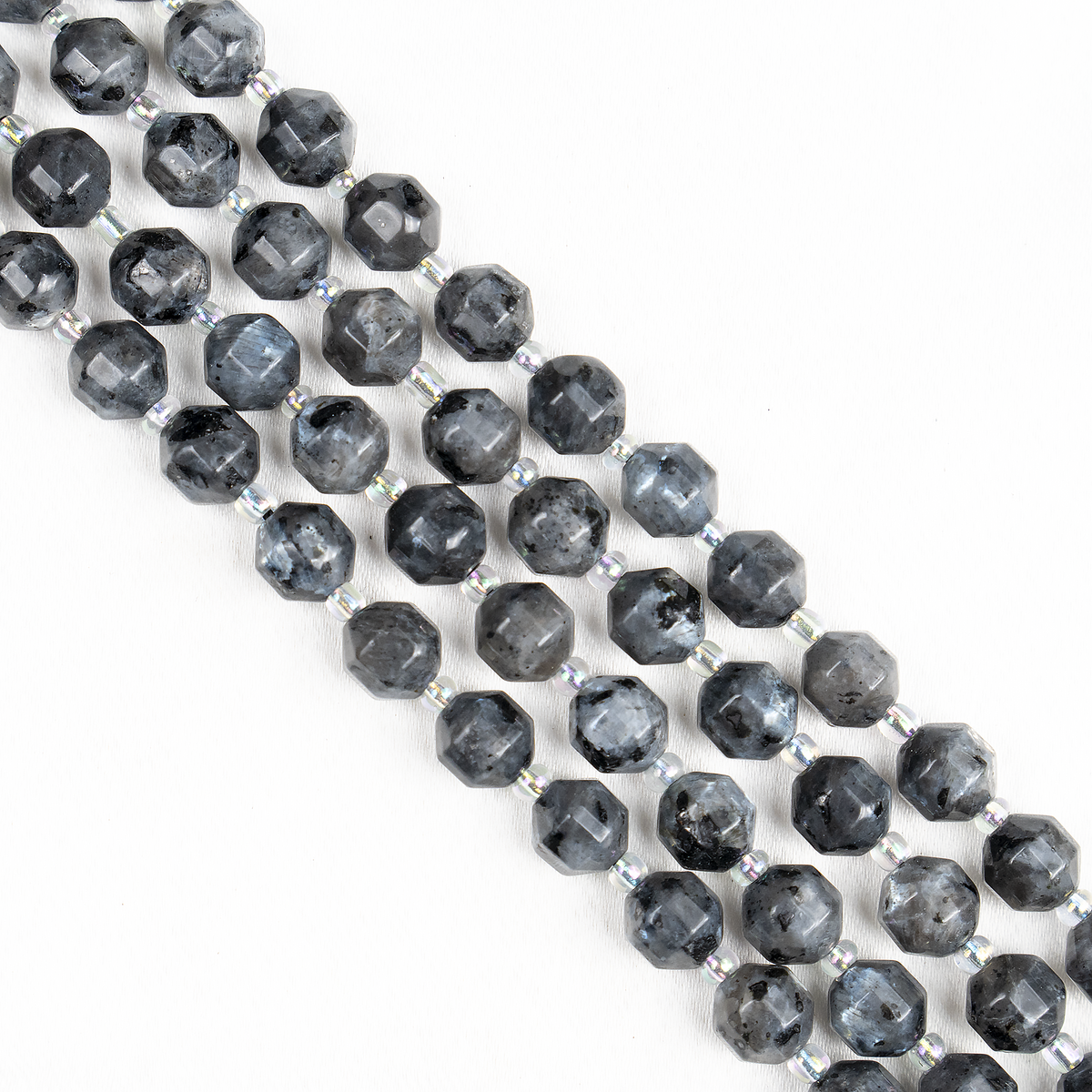 Larvikite Faceted Prism Cut Beads For Jewelry Making  DestGlow