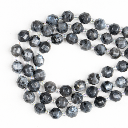 Larvikite Faceted Prism Cut Beads For Jewelry Making  DestGlow