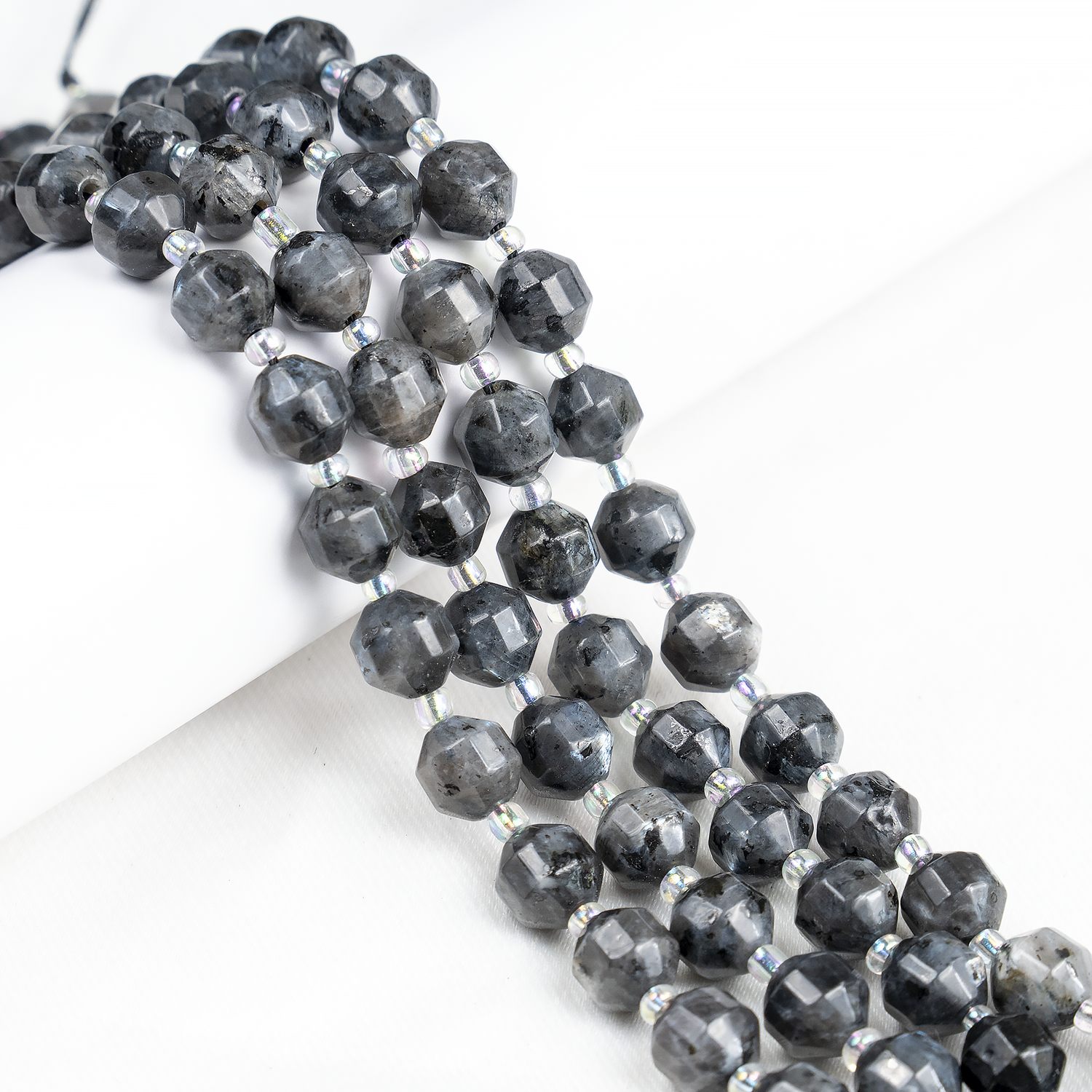 Larvikite Faceted Prism Cut Beads For Jewelry Making