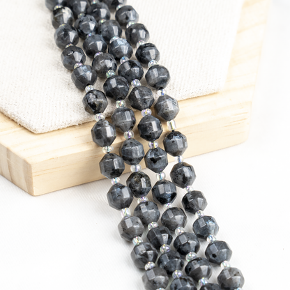 Larvikite Faceted Prism Cut Beads For Jewelry Making