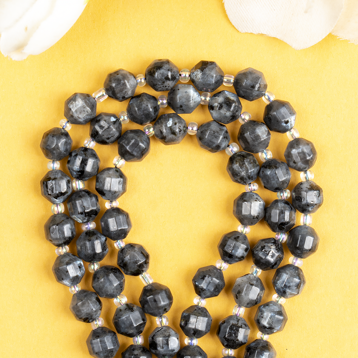 Larvikite Faceted Prism Cut Beads For Jewelry Making