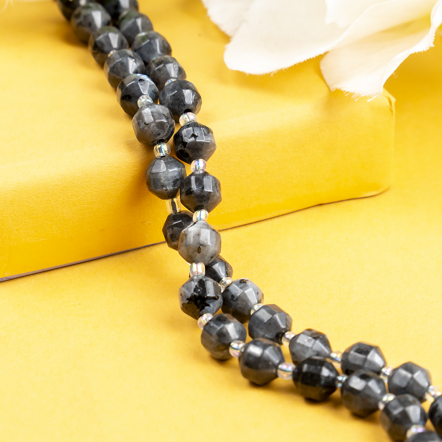 Larvikite Faceted Prism Cut Beads For Jewelry Making  DestGlow
