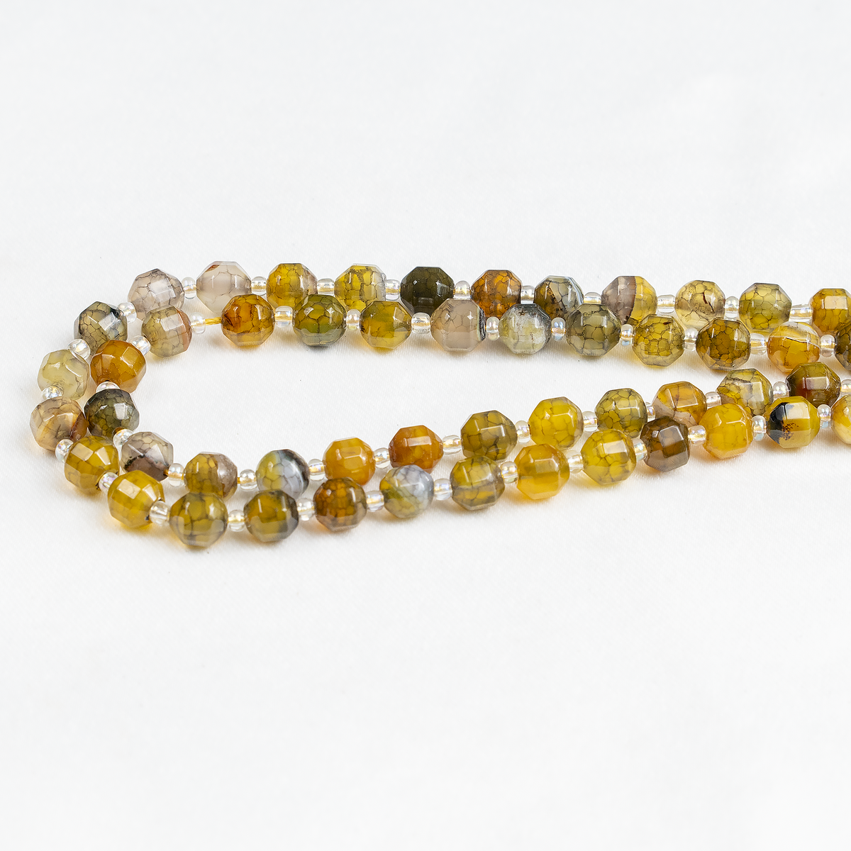 Dragon Vein Green Faceted Prism Cut Beads.  For Jewelry Making  DestGlow