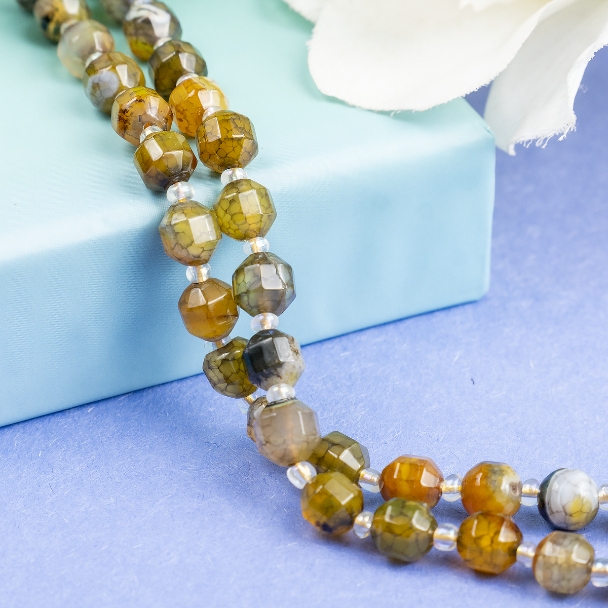 Dragon Vein Green Faceted Prism Cut Beads.  For Jewelry Making  DestGlow
