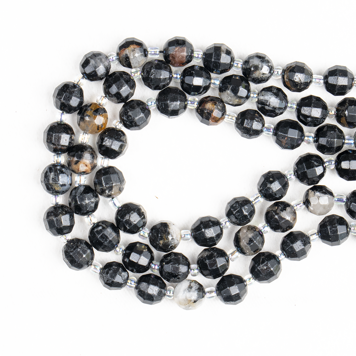 Black Tourmaline Faceted Prism Cut Beads for Jewelry Making