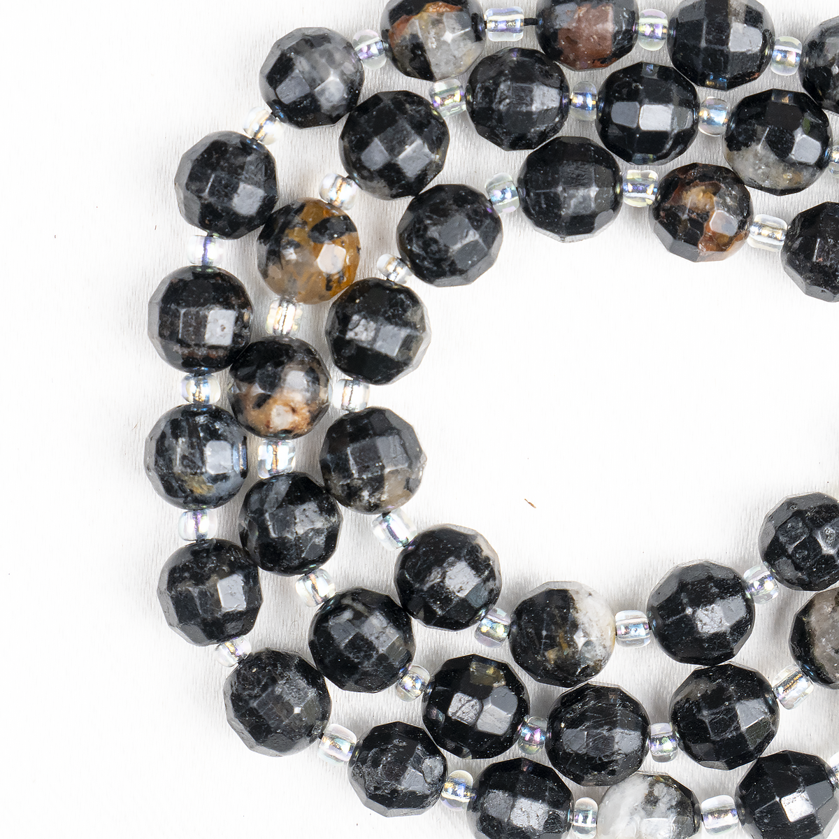 Black Tourmaline Faceted Prism Cut Beads for Jewelry Making