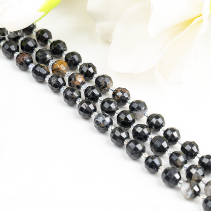 Black Tourmaline Faceted Prism Cut Beads for Jewelry Making