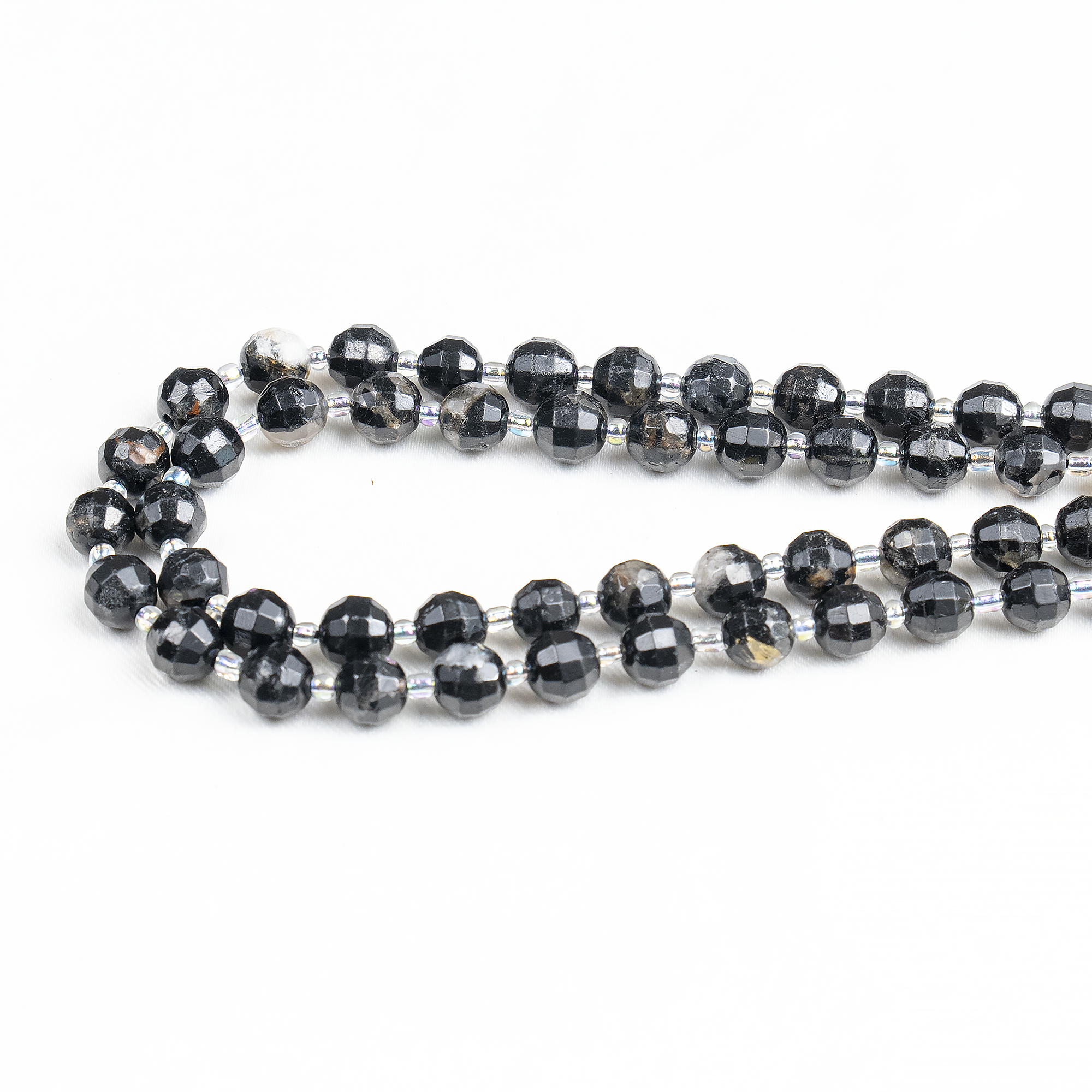 Black Tourmaline Faceted Prism Cut Beads for Jewelry Making
