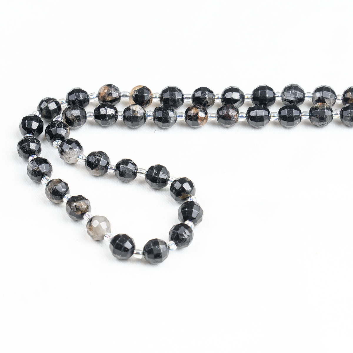 Black Tourmaline Faceted Prism Cut Beads for Jewelry Making