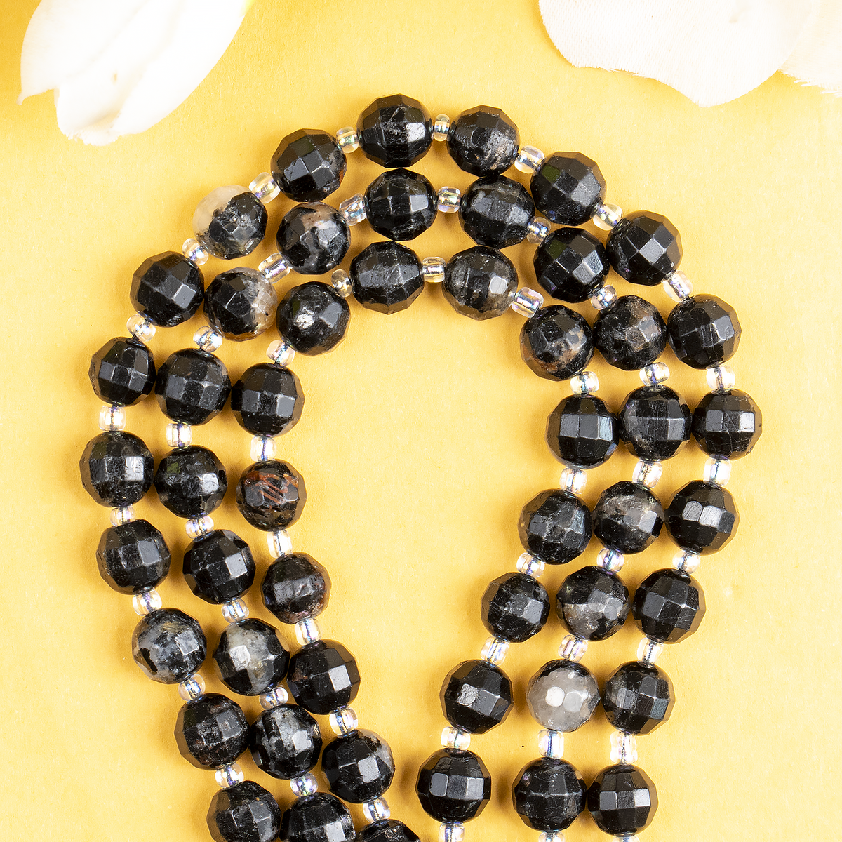 Black Tourmaline Faceted Prism Cut Beads for Jewelry Making