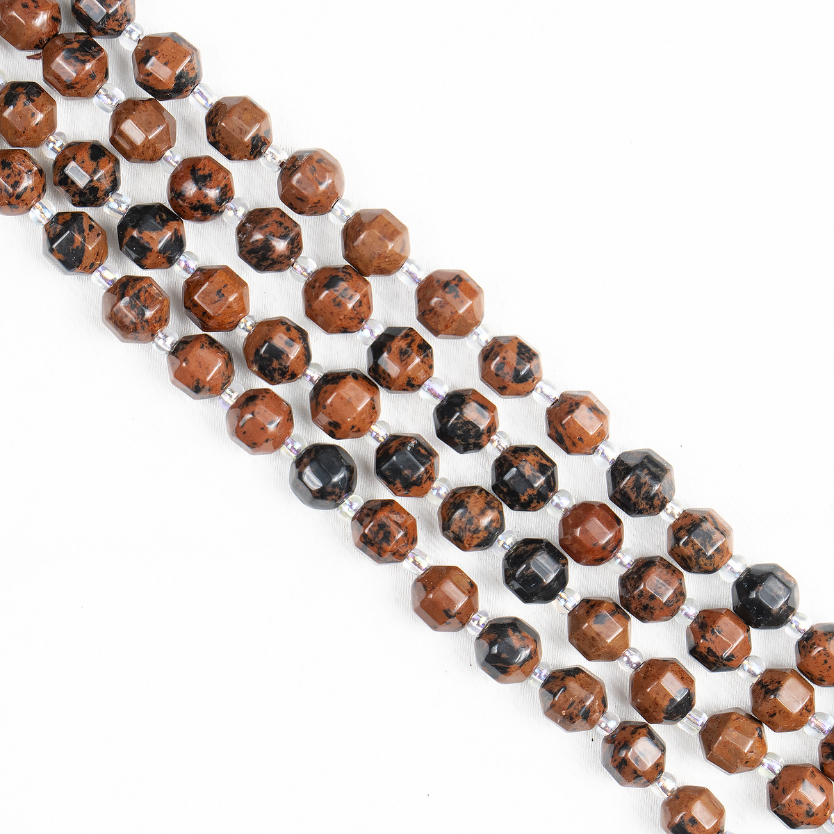 Mahogany Obsidian Faceted Prism Cut Beads For Jewelry Making