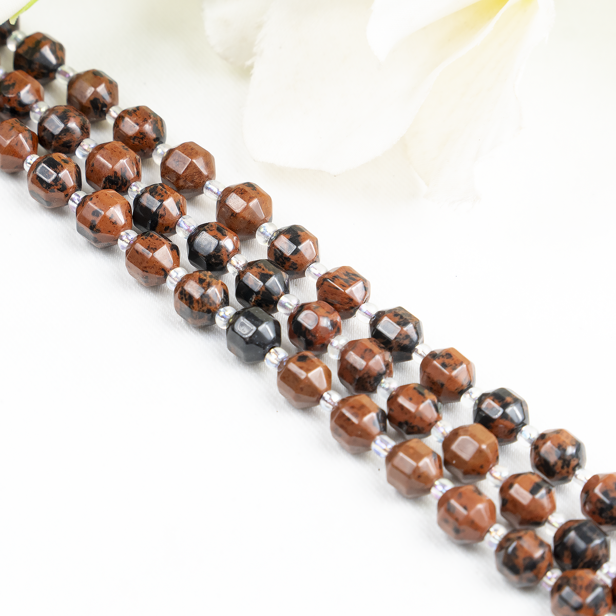 Mahogany Obsidian Faceted Prism Cut Beads For Jewelry Making