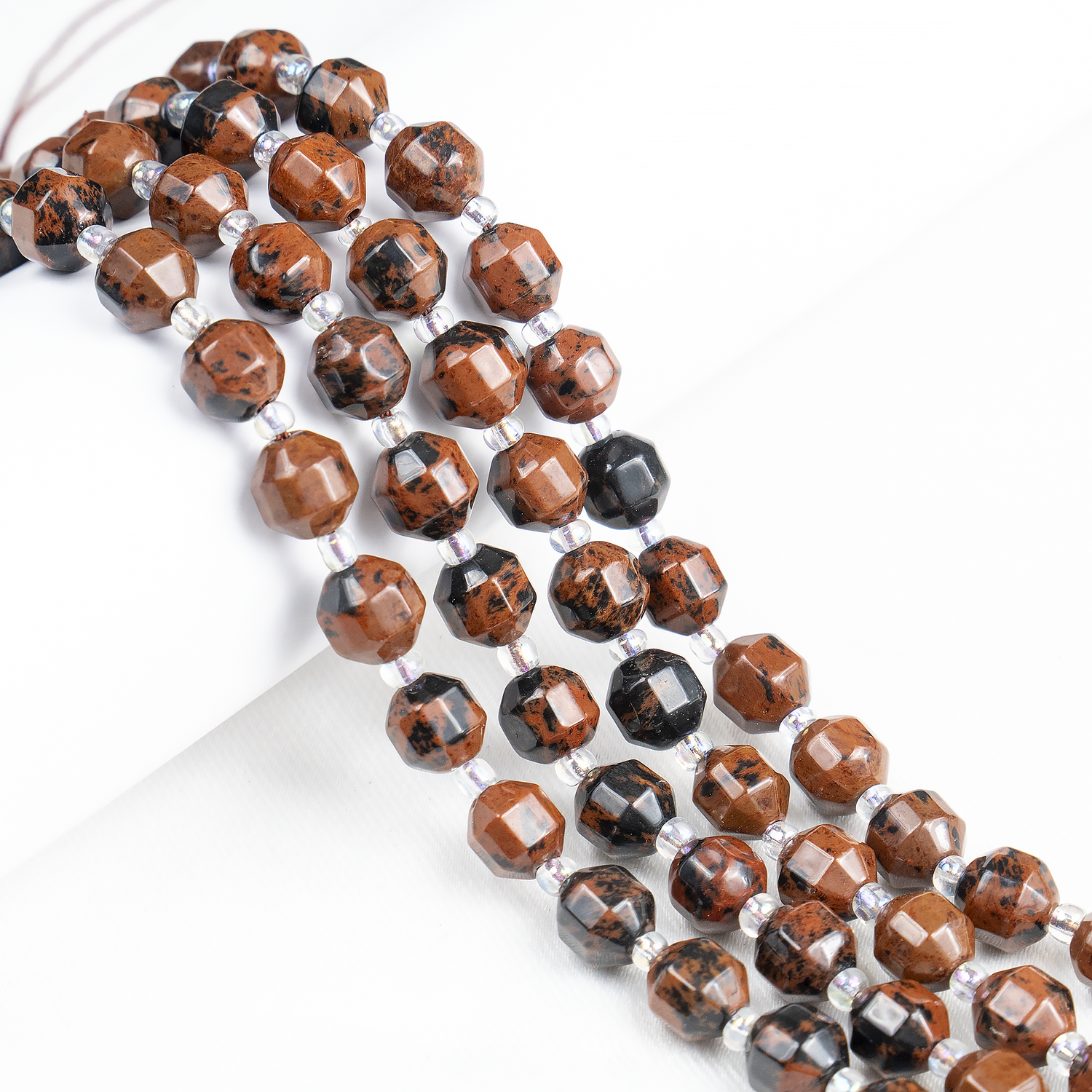 Mahogany Obsidian Faceted Prism Cut Beads For Jewelry Making