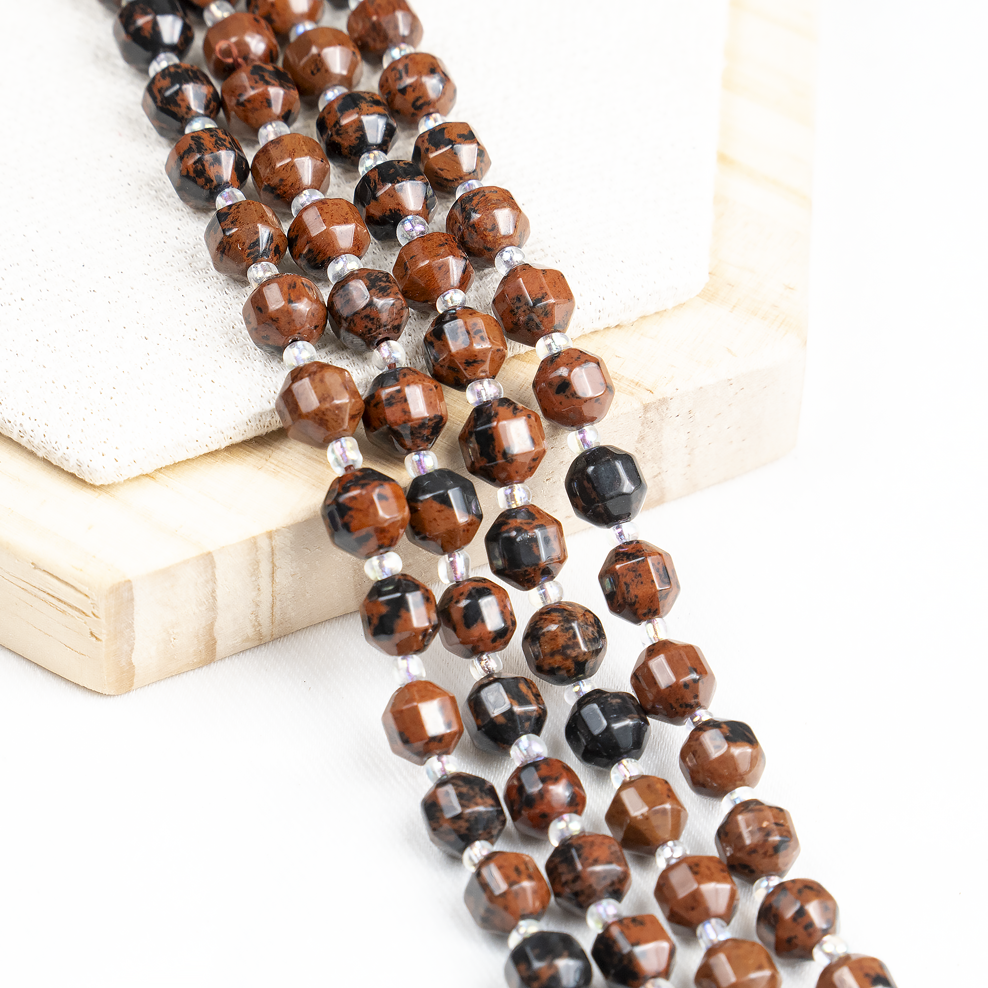Mahogany Obsidian Faceted Prism Cut Beads For Jewelry Making