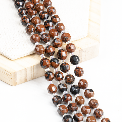 Mahogany Obsidian Faceted Prism Cut Beads For Jewelry Making