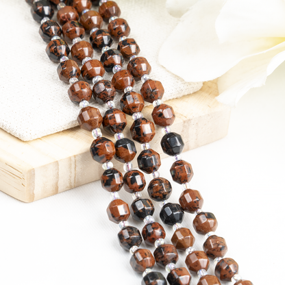 Mahogany Obsidian Faceted Prism Cut Beads For Jewelry Making