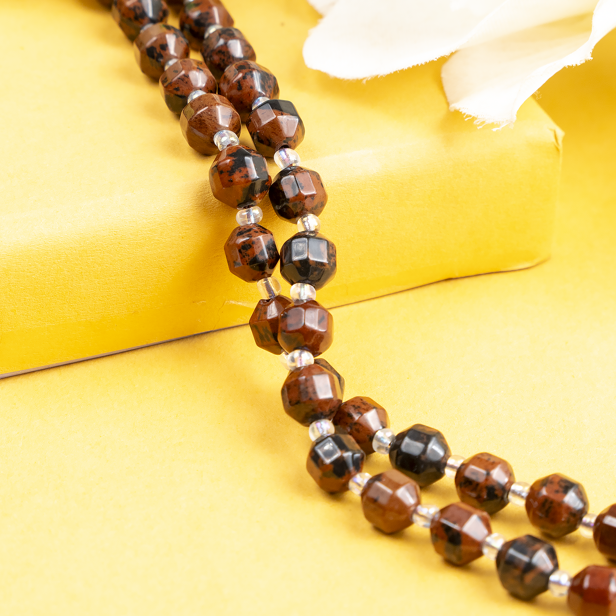 Mahogany Obsidian Faceted Prism Cut Beads For Jewelry Making