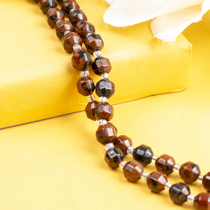 Mahogany Obsidian Faceted Prism Cut Beads For Jewelry Making