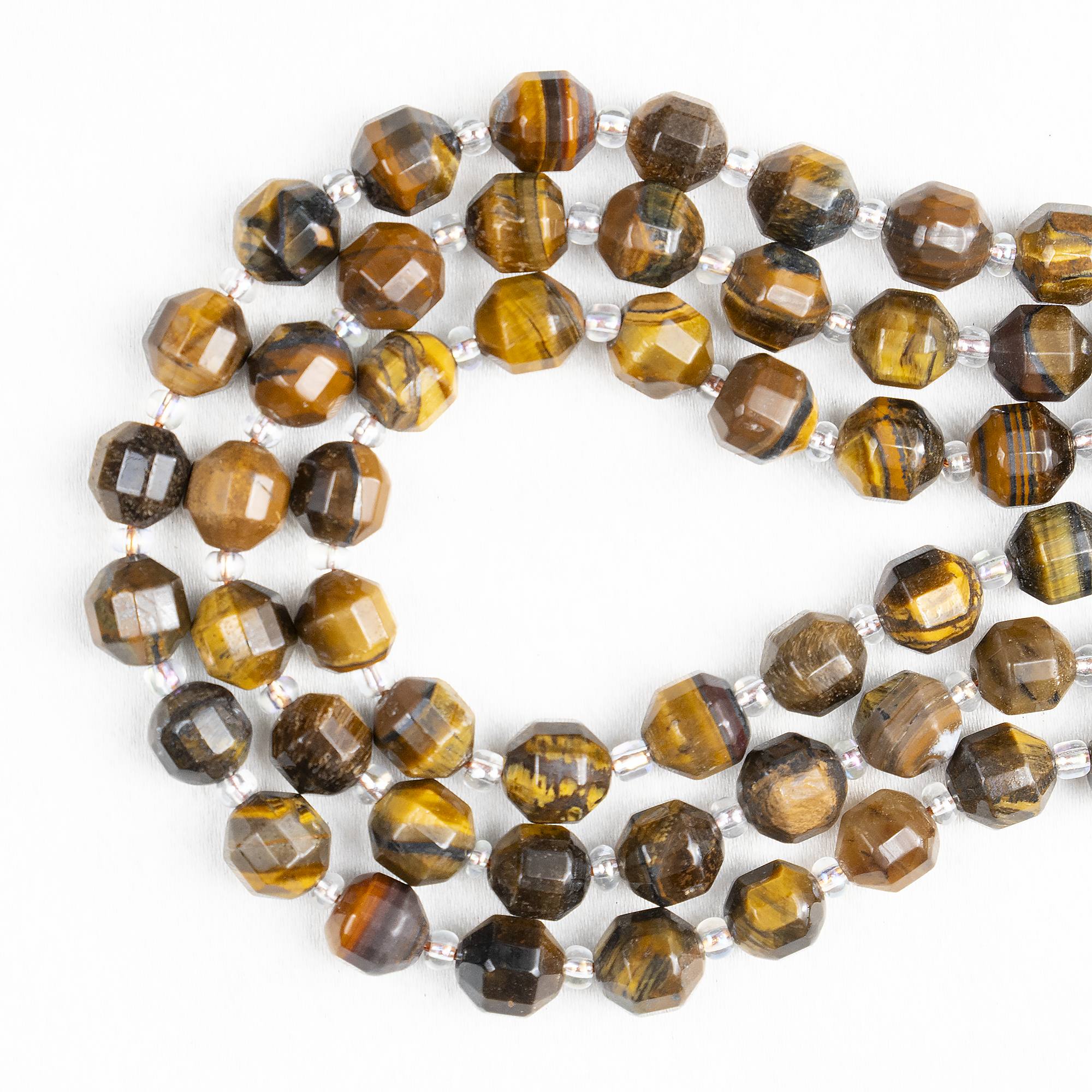 Tiger eye Faceted Prism Cut Beads For Jewelry Making