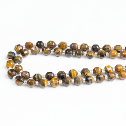 Tiger eye Faceted Prism Cut Beads For Jewelry Making