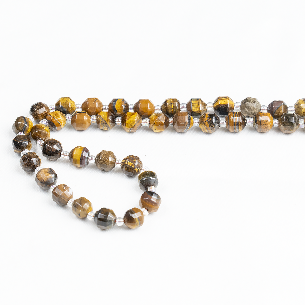 Tiger eye Faceted Prism Cut Beads For Jewelry Making