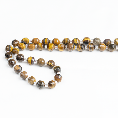 Tiger eye Faceted Prism Cut Beads For Jewelry Making