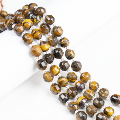 Tiger eye Faceted Prism Cut Beads For Jewelry Making