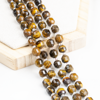 Tiger eye Faceted Prism Cut Beads For Jewelry Making