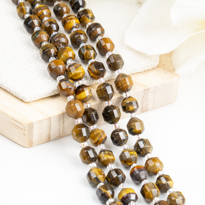 Tiger eye Faceted Prism Cut Beads For Jewelry Making