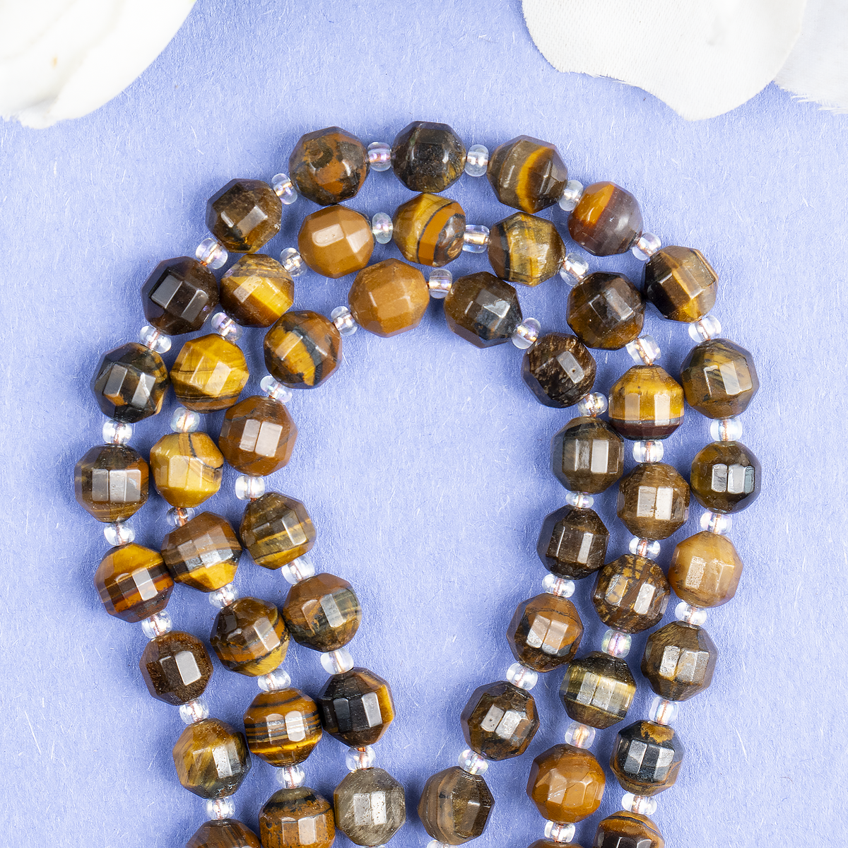 Tiger eye Faceted Prism Cut Beads For Jewelry Making