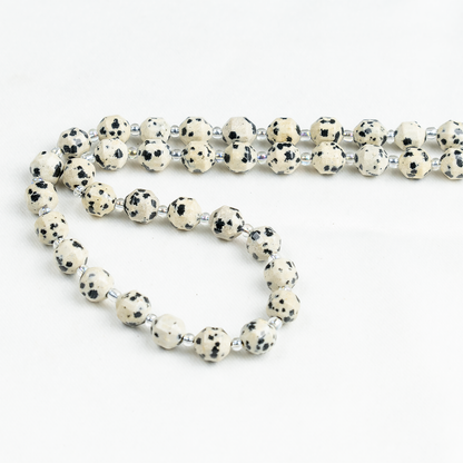 Dalmatian Jasper Faceted Prism Cut Beads For Jewelry Making  DestGlow