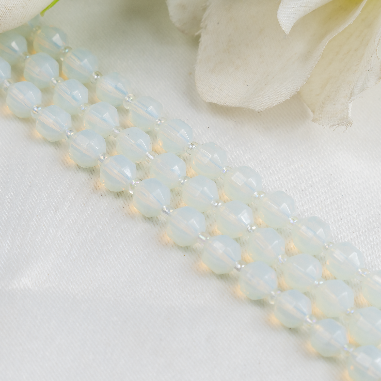 Opal Faceted Prism Cut Beads For Jewelry Making  DestGlow
