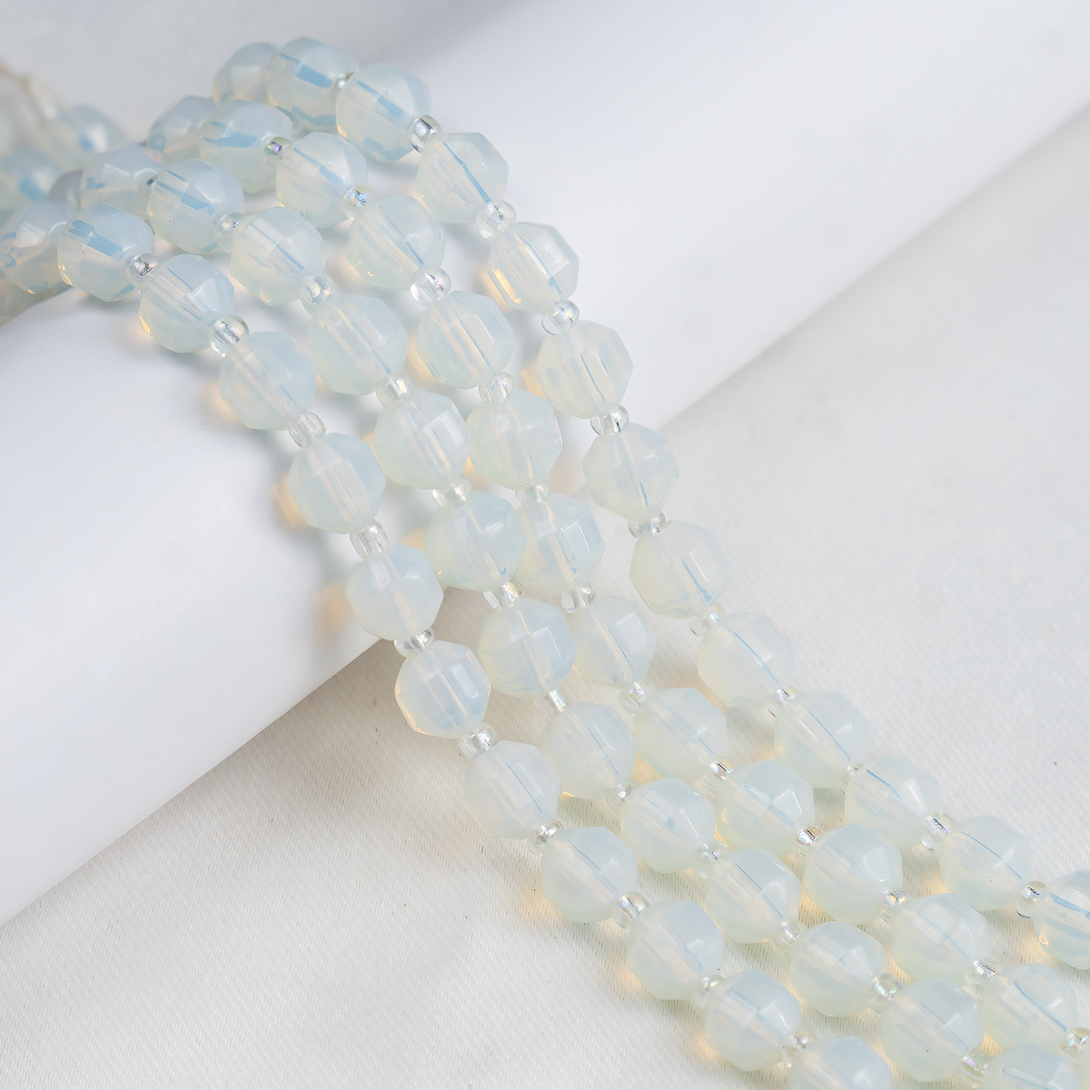 Opal Faceted Prism Cut Beads For Jewelry Making  DestGlow